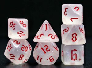 Glitter dice set, custom dice set, custom acrylic dice.