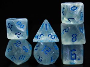 Glitter dice set, custom dice set, custom acrylic dice.