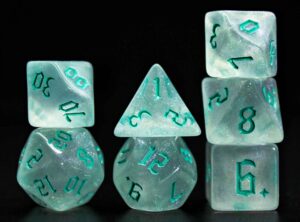 Glitter dice set, custom dice set, custom acrylic dice.