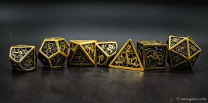 Hollow metal dice set 