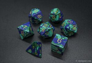 Phoenix lapis lazuli gemstone dice set