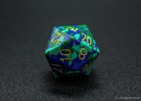 Phoenix lapis lazuli gemstone dice D20