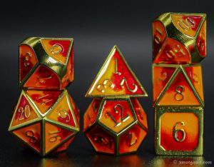 Enameled metal dice for role playing games RPGs dd and tabletop games 6