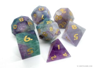 Natural Purple Fluorite Dice