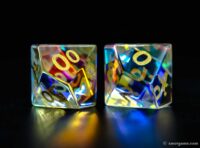 Gemstone Dice Dichroic Rainbow Glassmade by XMOT 6