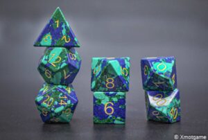 Phoenix lapis lazuli gemstone dice set