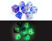 Glow in the dark polyhedral 7pcs dice set