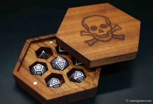 Hexagonal Wooden Box Dice Container