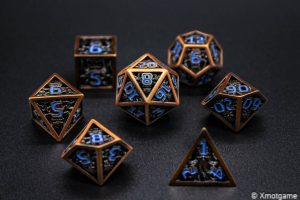 Hollow metal dice set 10