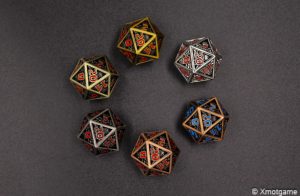 Hollow metal dice set 26