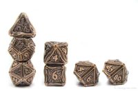 Metal dice set with engraved floral patterns 4