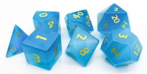 Blue cat's eye gemstone dice