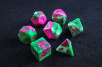 Pink, green and white three colors acrylic dice - Custom dnd dice-1