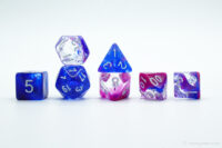 Pure Clear Blue and Purple Swirl Dice Set - Customizable Dice (1)