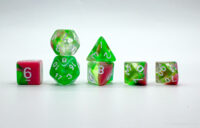 Pure Clear Red and Green Swirl Dice Set - Customizable Dice (1)