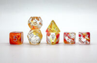 Pure Clear Red and Yellow Swirl Dice Set - Customizable Dice (1)