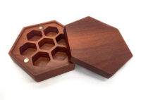 Hexagonal Wooden Box Dice Container