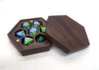 Hexagonal Wooden Box Dice Container