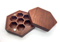 Hexagonal Wooden Box Dice Container