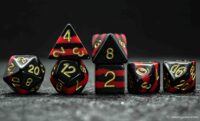 Color layered dice (red and black)