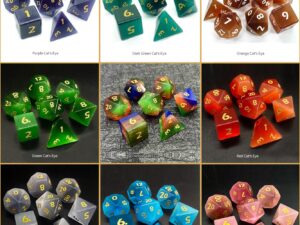 Cat's Eye Stone Dice set