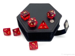 Clear Red Glass Dice