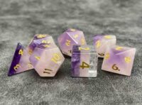 Layered Purple Crystal Dice Set