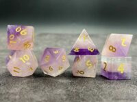 Layered Purple Crystal Dice Set