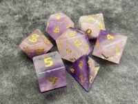 Layered Purple Crystal Dice Set