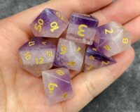 Layered Purple Crystal Dice Set