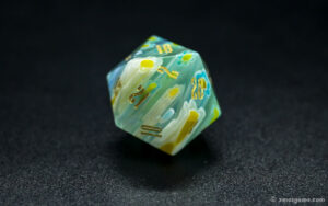 Fused Art Flower Glass Dice Set