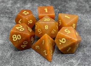 Natural Red Aventurine Jade Dice Set