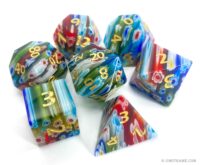 Fused Art Flower Glass Dice Set