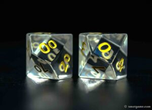 Gemstone Dice Clear Glass Made by XMOT 6