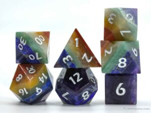 Gemstone Dice Layered Rainbow Stonemade by XMOT 3 1