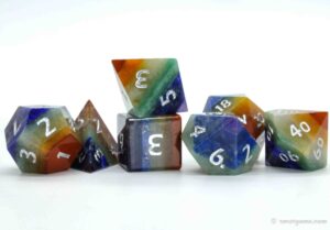 Gemstone Dice Layered Rainbow Stonemade by XMOT 3 2