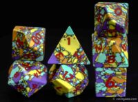 Mosaic turquoise dice set