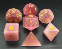 Pink Cat's Eye Stone Dice