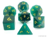 Emerald Cat's Eye Stone Dice