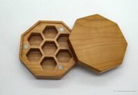 Octagonal wooden box with dice 12