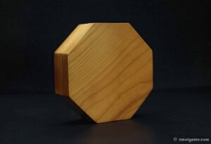 Octagonal wooden box with dice 2