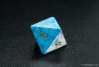 Turquoise gemstone dice bluewhite 10