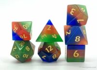 Tricolor cat's eye stone DND dice set