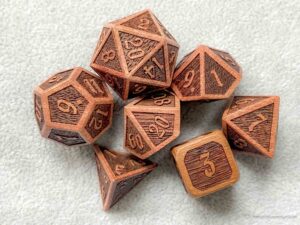 Raised Wooden Dice Set