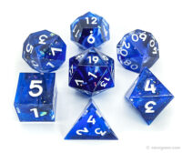 Blue Swirl Resin Dice Set, Blue Crystal Dice