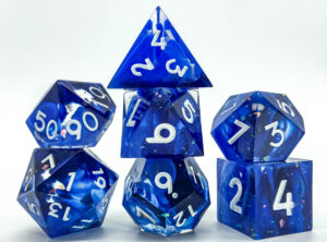 Blue Swirl Resin Dice Set, Blue Crystal Dice