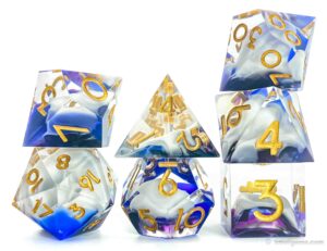 Blue And White Clear Crystal Sharp-edged Dice