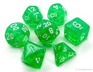 Transparent Glitter Dice Set