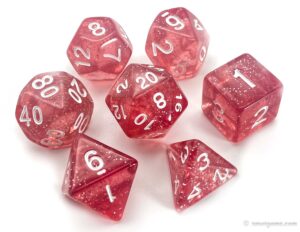 Transparent Glitter Dice Set