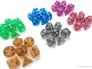 Transparent Glitter Dice Set